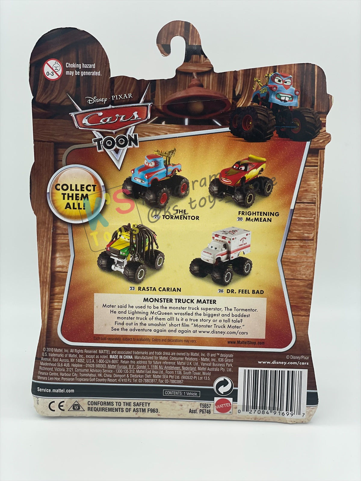 DELUXE DISNEY PIXAR CARS "RASTA CARIAN"- MONSTER TRUCK MATER - Cars Toon - BNIP