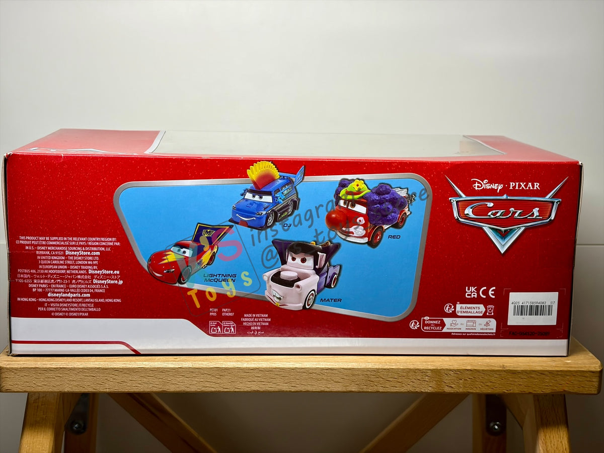 Disney Store Version of Disney Pixar Cars 1:43 - 4 PACK CARS HALLOWEEN SERIES "LIGHTNING MCQUEEN, MATER, DJ AND RED" - BNIP