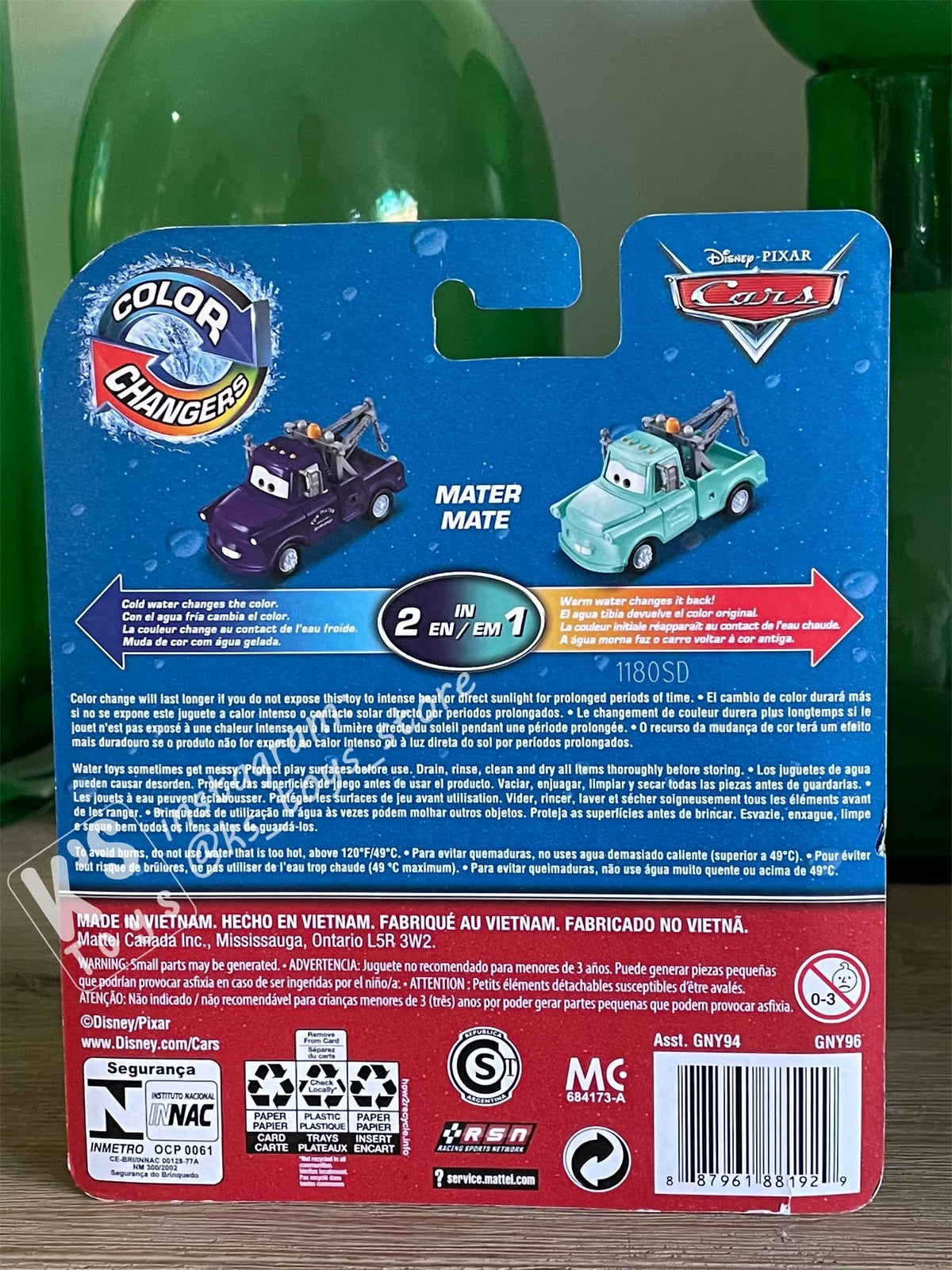 COLOR CHANGERS Disney Pixar Cars by MATTEL, BRAND NEW MATER (LIGHT BLUE/DARK BLUE) - BNIP