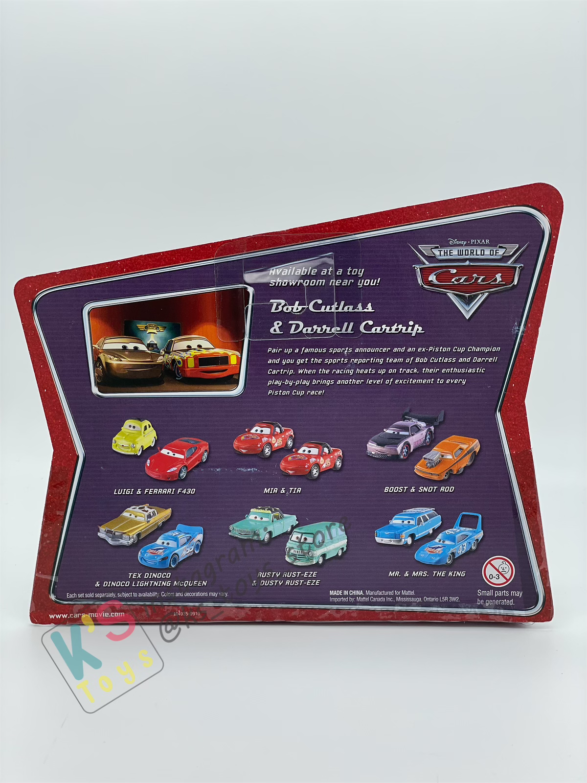 Disney Pixar Cars 1:55 by Mattel 2-Pack MOVIE MOMENTS, BOB CUTLASS AND DARRELL CARTRIP - BNIP
