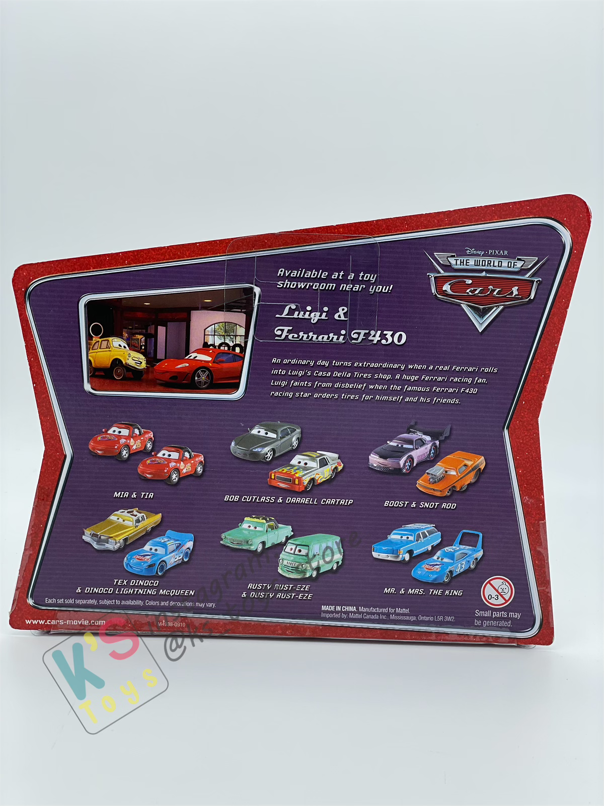Disney Pixar Cars 1:55 by Mattel 2-Pack MOVIE MOMENTS, LUIGI & FERRARI F430 - BNIP