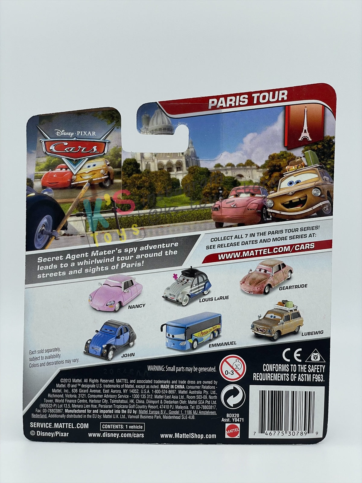 DISNEY PIXAR CARS "GEARTRUDE" PARIS TOUR SERIES - BNIP
