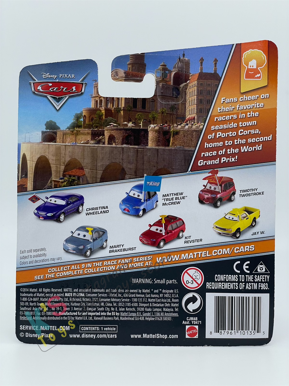 DISNEY PIXAR CARS BY MATTEL, CHRISTINA WHEELAND - RACE FANS SERIES - BNIP