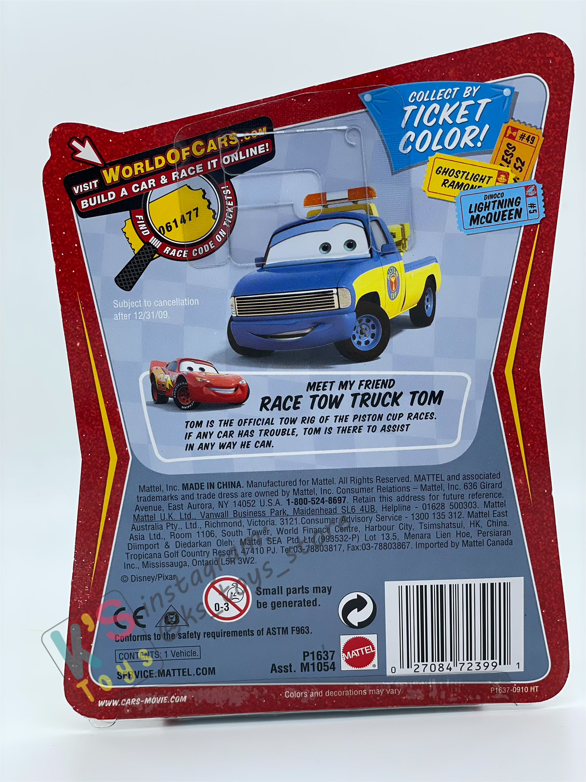 DISNEY PIXAR CARS BY MATTEL, CHUCK MANIFOLD - RACE ORAMA SERIES - BNIP