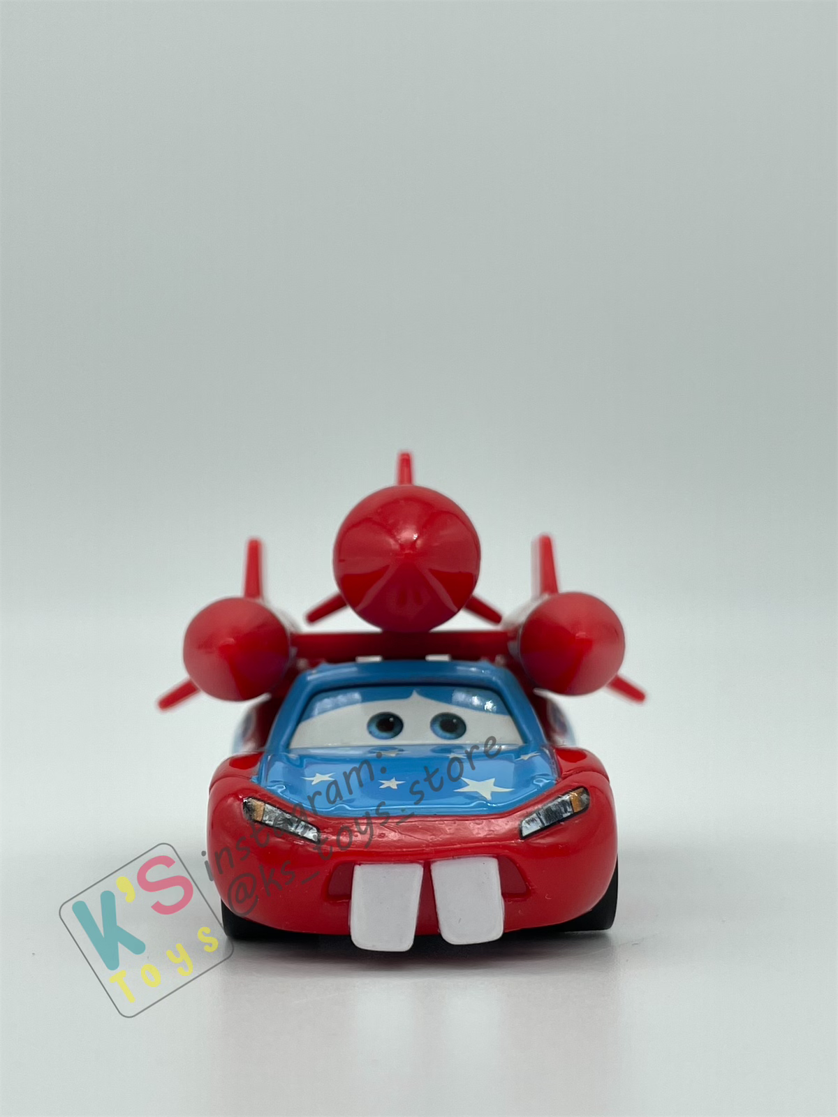 PRE-OWNED / LOOSE DISNEY PIXAR CARS - "DAREDEVIL LIGHTNING MCQUEEN WITH TEETH" - MATER THE GREATER 4-PACK - DISPLAYED CONDITION
