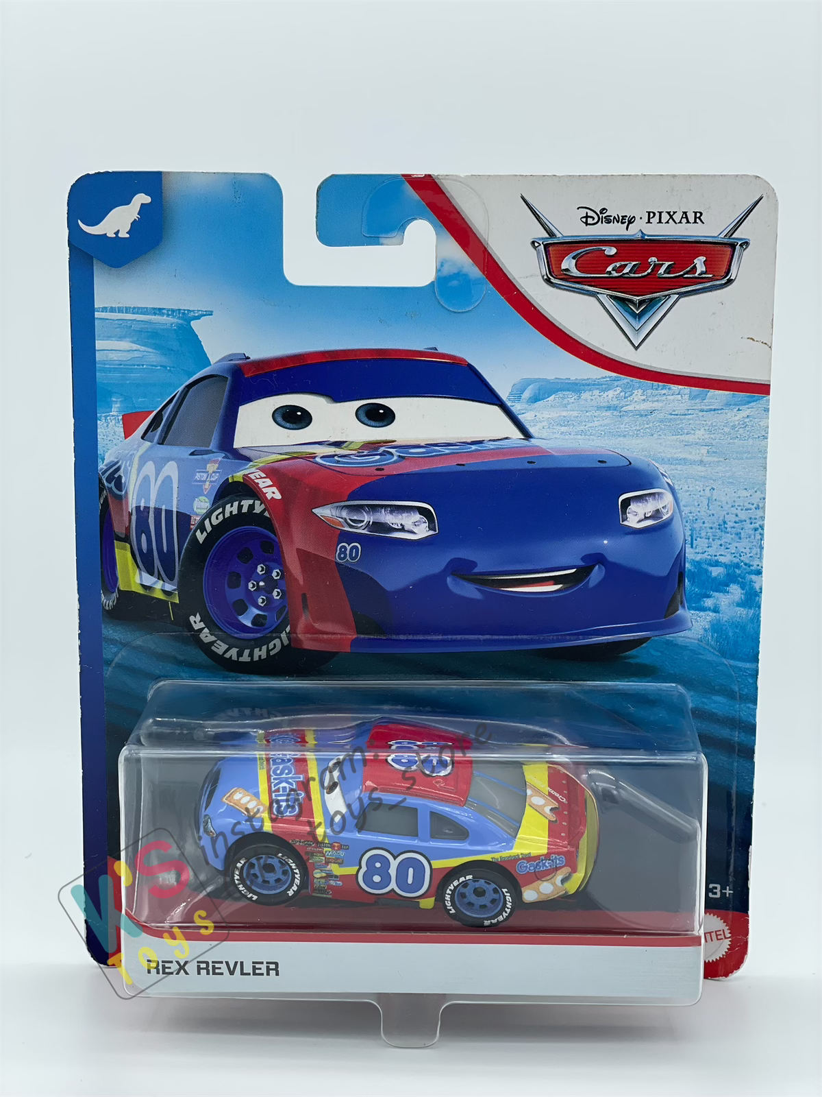 DISNEY PIXAR CARS REX REVLER WITH BANDAGE GASK ITS DINOCO 400 SERIES disney-pixar-cars-rex-revler-with-bandage-gask-its-dinoco-400-series