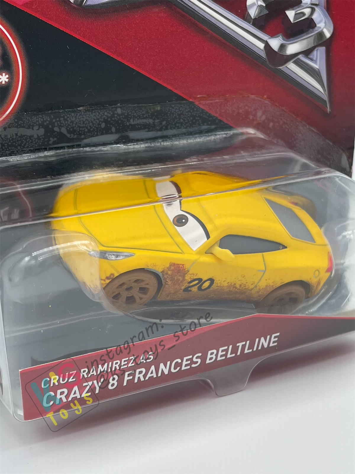 DISNEY PIXAR CARS "CRUZ RAMIREZ AS CRAZY 8 FRANCES BELTLINE" SUPER CHASE CARS 3 SERIES - BNIP *Read Description!!!