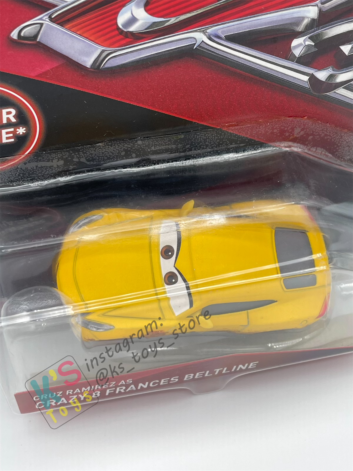 DISNEY PIXAR CARS "CRUZ RAMIREZ AS CRAZY 8 FRANCES BELTLINE" SUPER CHASE CARS 3 SERIES - BNIP *Read Description!!!