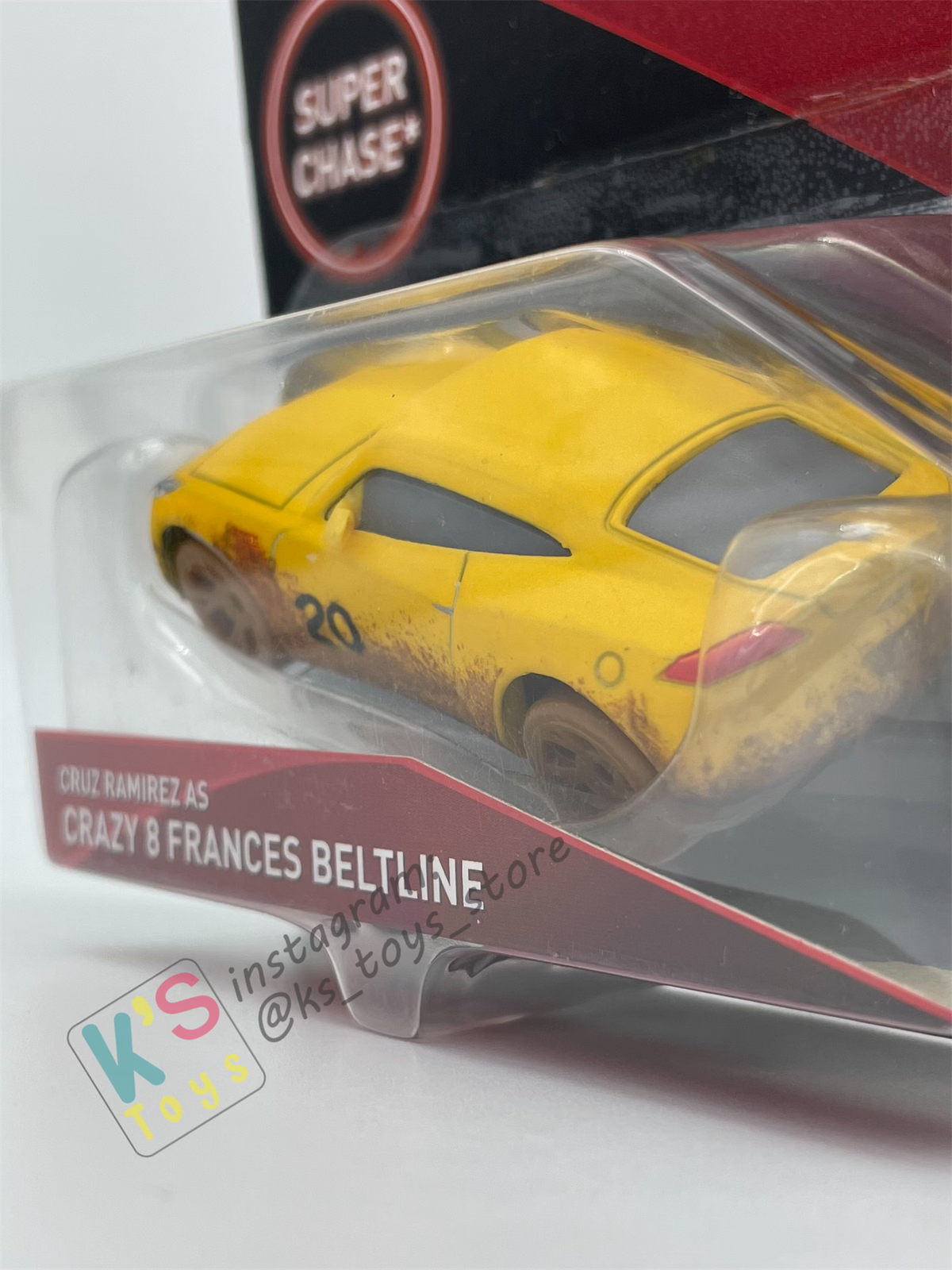DISNEY PIXAR CARS "CRUZ RAMIREZ AS CRAZY 8 FRANCES BELTLINE" SUPER CHASE CARS 3 SERIES - BNIP *Read Description!!!