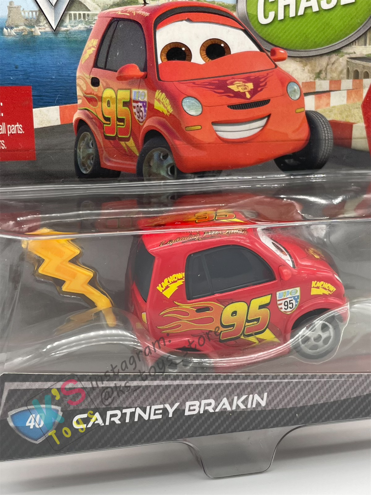 DISNEY PIXAR CARS "CARTNEY BRAKIN" CHASE CARS 2 SERIES - BNIP