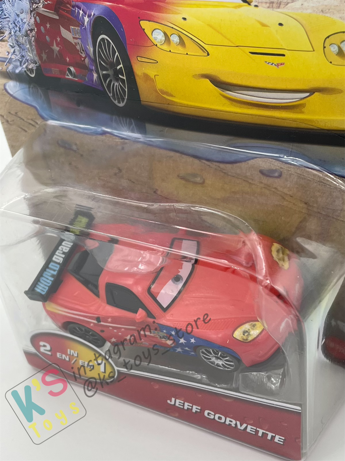 COLOR CHANGERS Disney Pixar Cars by MATTEL, JEFF GORVETTE (RED/YELLOW) - 2023 RELEASE - BNIP