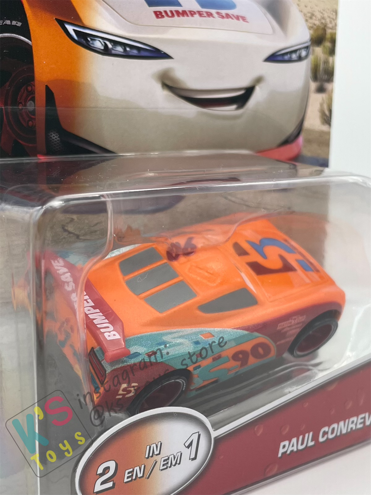 COLOR CHANGERS Disney Pixar Cars by MATTEL, PAUL CONREV (ORANGE/WHITE) - 2023 RELEASE - BNIP