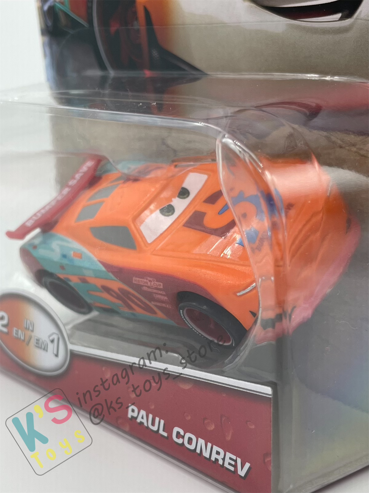 COLOR CHANGERS Disney Pixar Cars by MATTEL, PAUL CONREV (ORANGE/WHITE) - 2023 RELEASE - BNIP