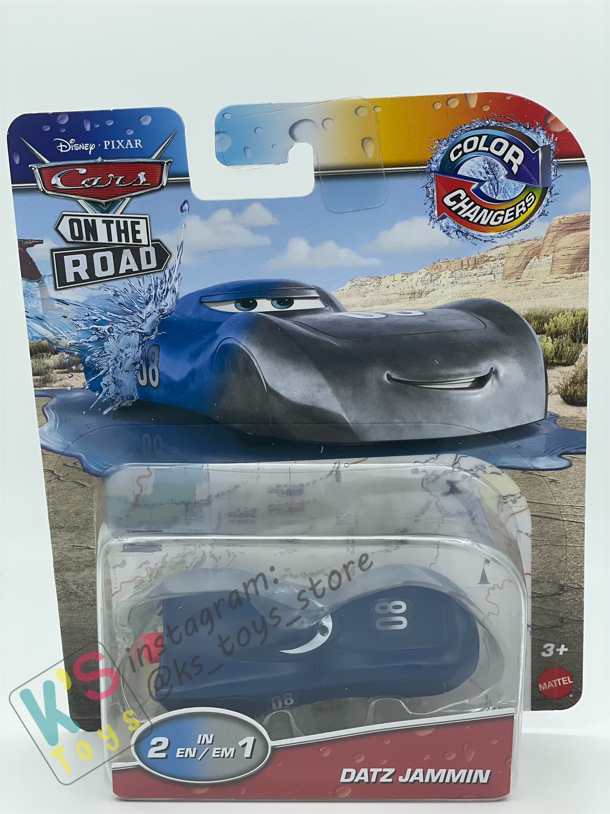 COLOR CHANGERS Disney Pixar Cars by MATTEL, DATZ JAMMIN (DARK BLUE/GREY) - 2023 RELEASE - BNIP