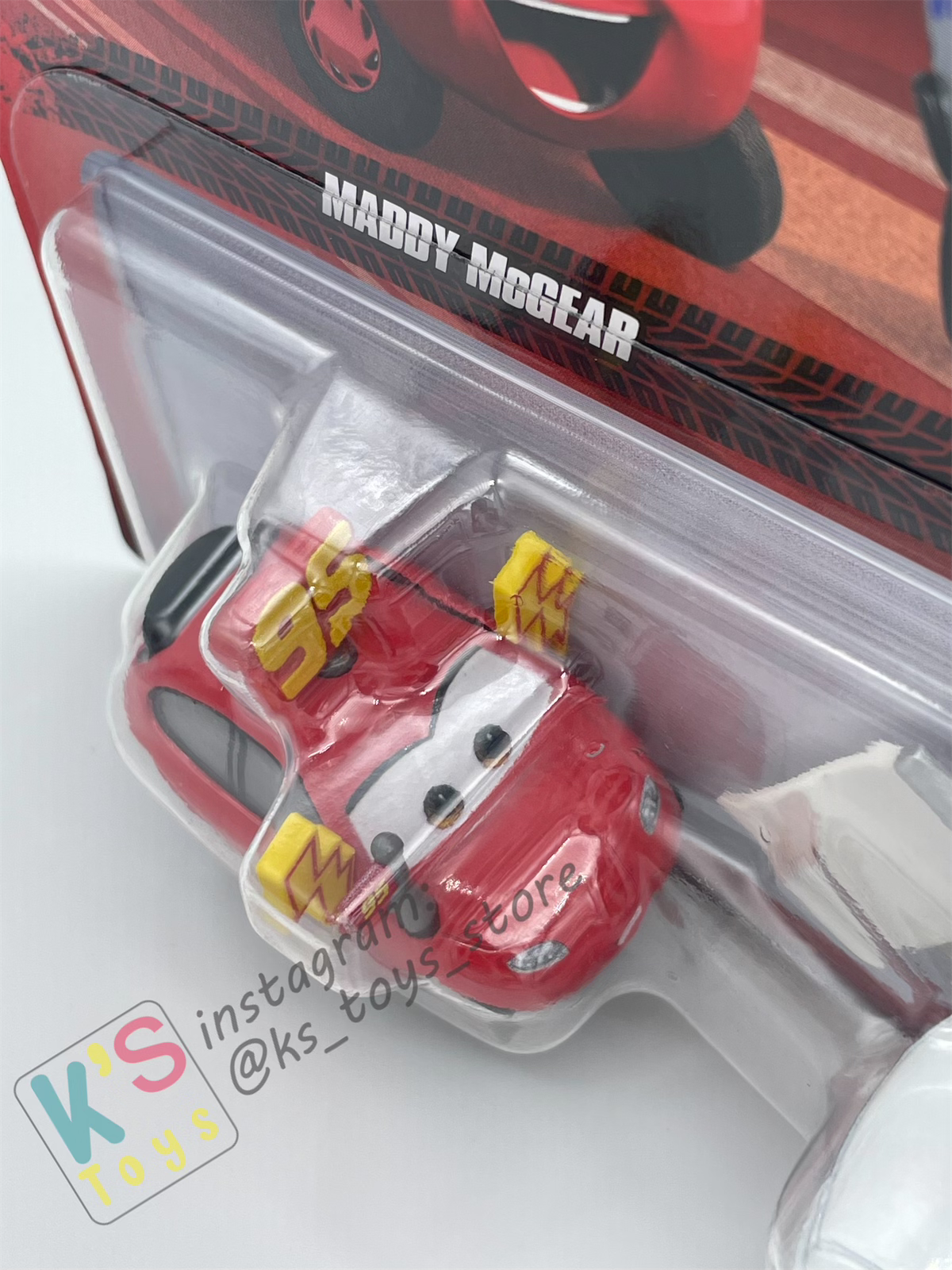 Disney Pixar Cars 1:55 2-Pack MADDY McGEAR and KRIS REVSTOPSKI WITH WHITE FLAG - BNIP