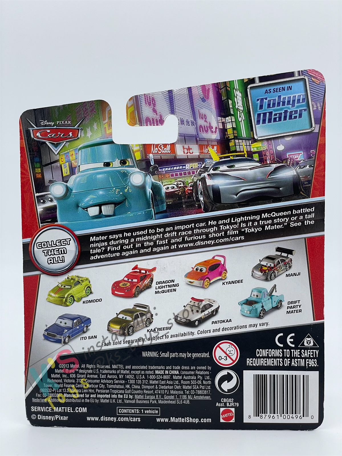 DISNEY PIXAR CARS BY MATTEL, "KAA REESU" - TOKYO MATER SERIES - BNIP