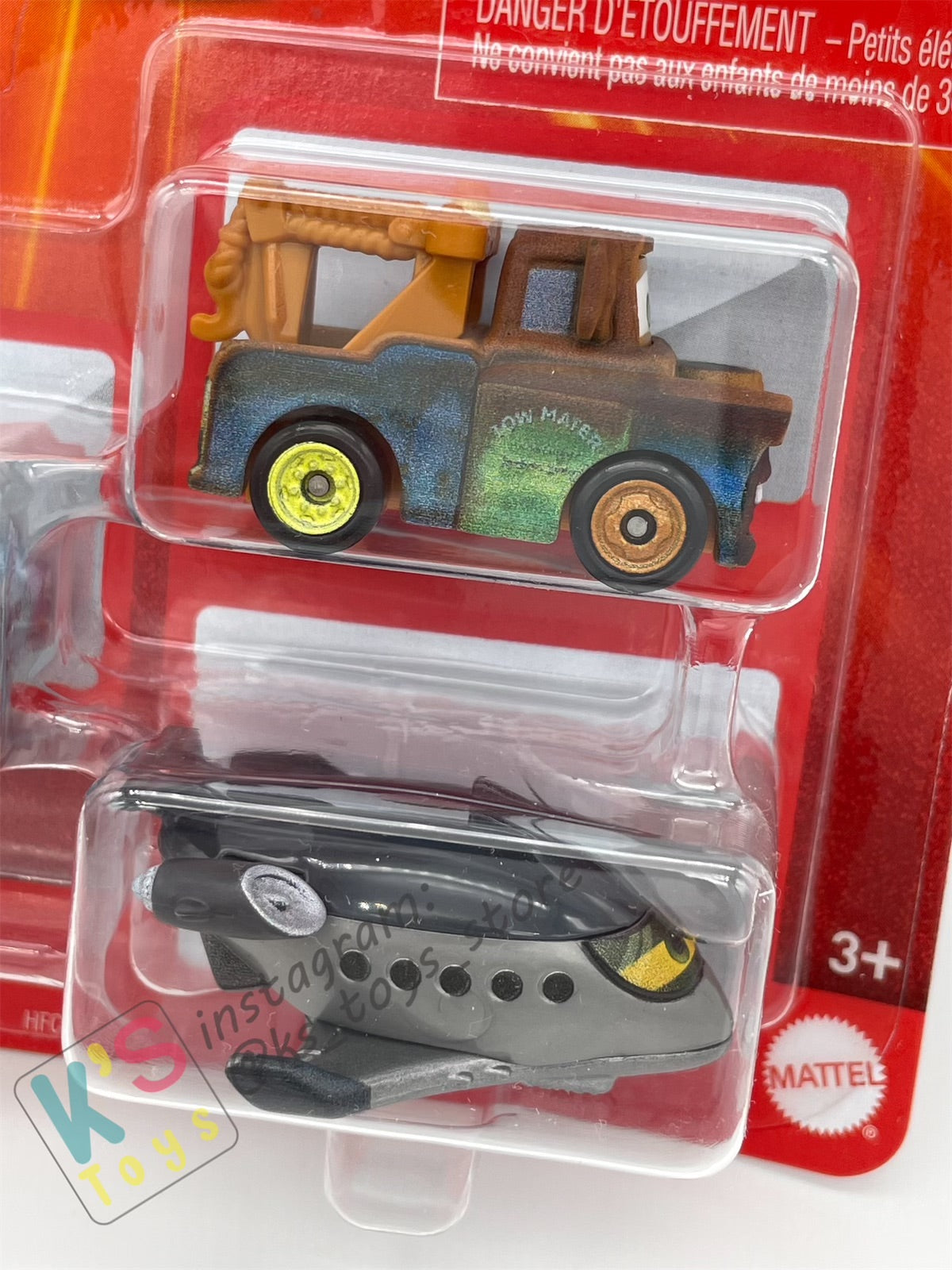 MINI RACERS DISNEY PIXAR CARS 3-PACK FINN MCMISSILE, MATER, AND SIDDELEY - BNIP