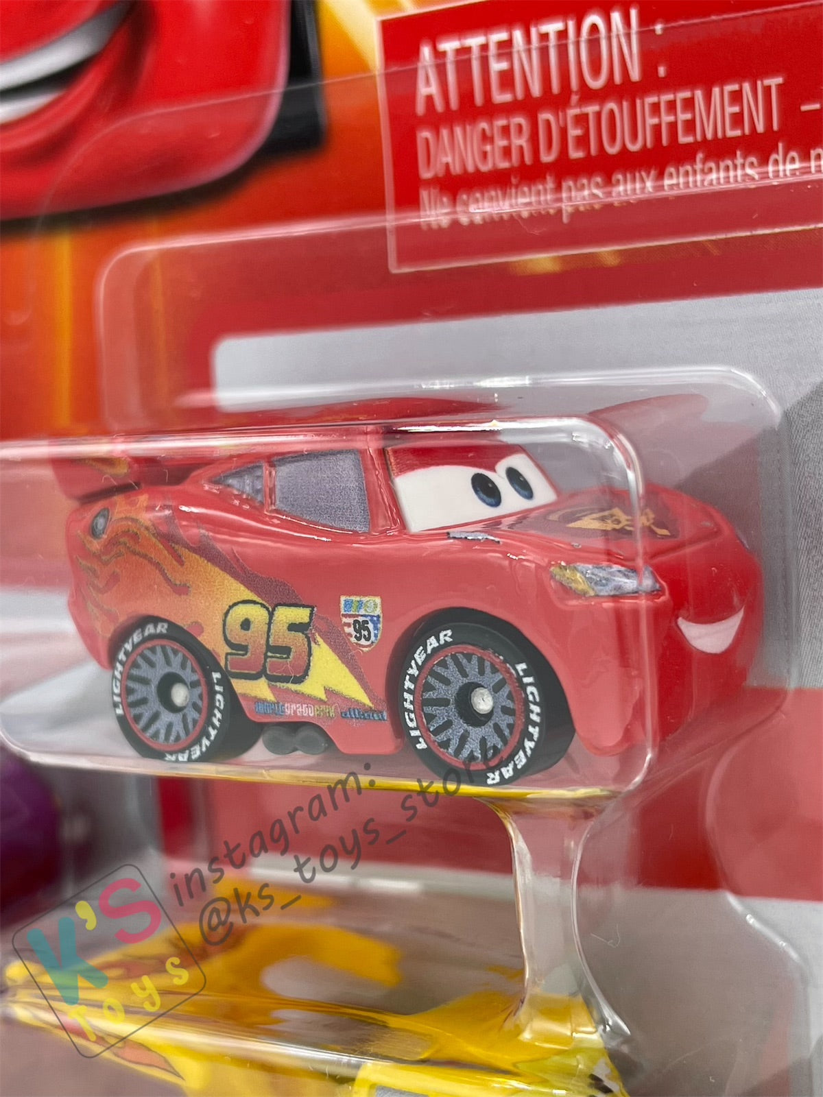 MINI RACERS DISNEY PIXAR CARS 3-PACK HOLLEY SHIFTWELL, LIGHTNING MCQUEEN WITH RACING WHEELS, AND HOT ROD MATER (FUNNY MATER) - BNIP