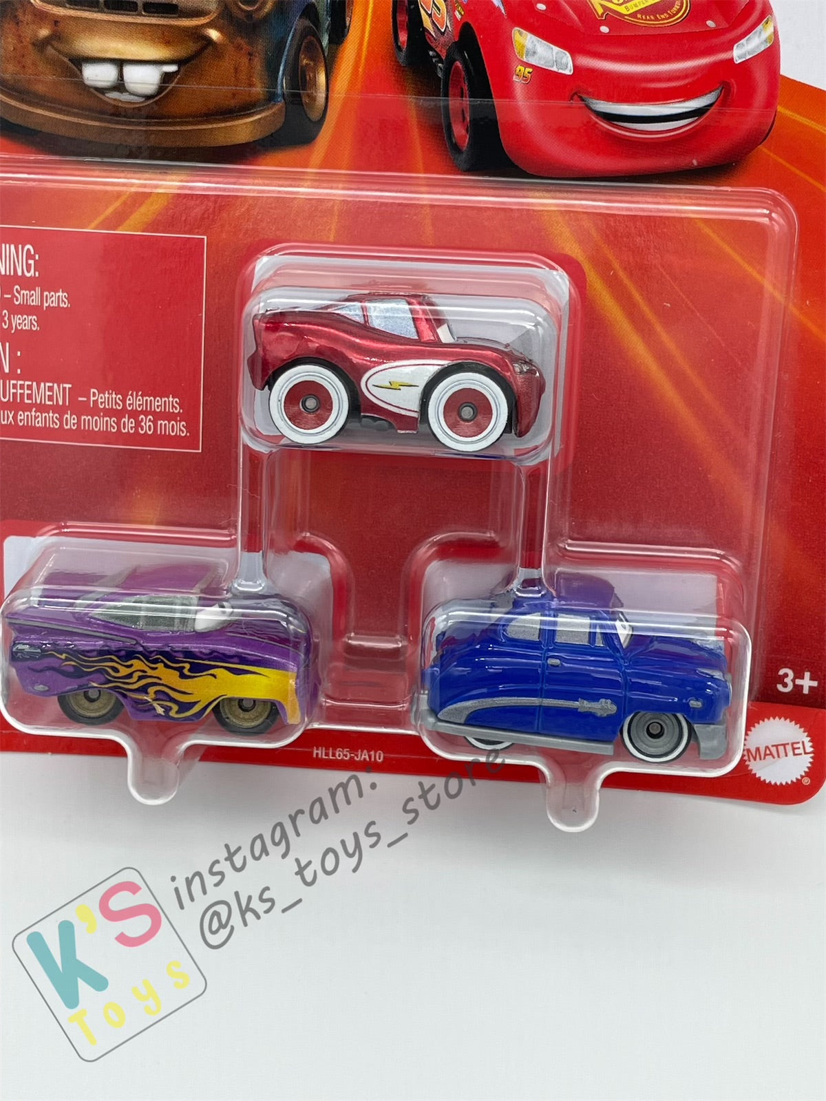 MINI RACERS DISNEY PIXAR CARS 3-PACK PURPLE RAMONE, CRUISING LIGHTNING MCQUEEN (NIGHT TIME), AND DOC HUDSON - BNIP