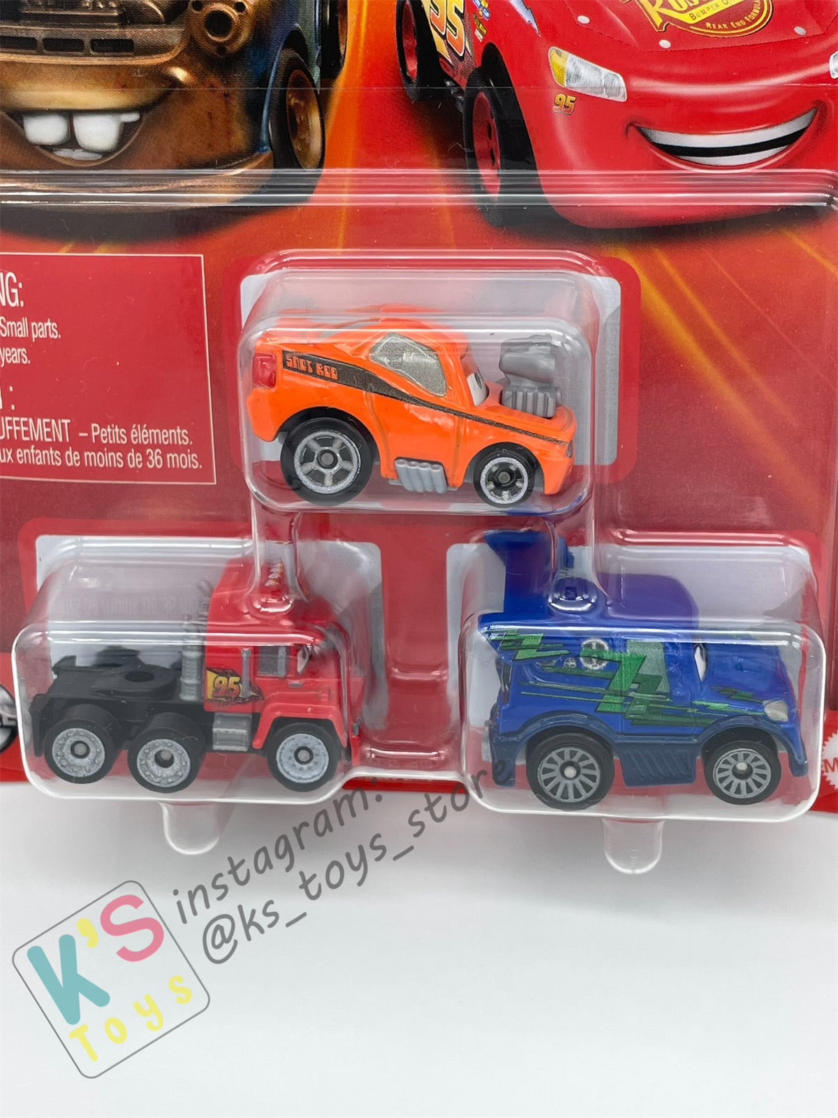 MINI RACERS DISNEY PIXAR CARS 3-PACK SNOT ROD, DJ, AND MACK - BNIP