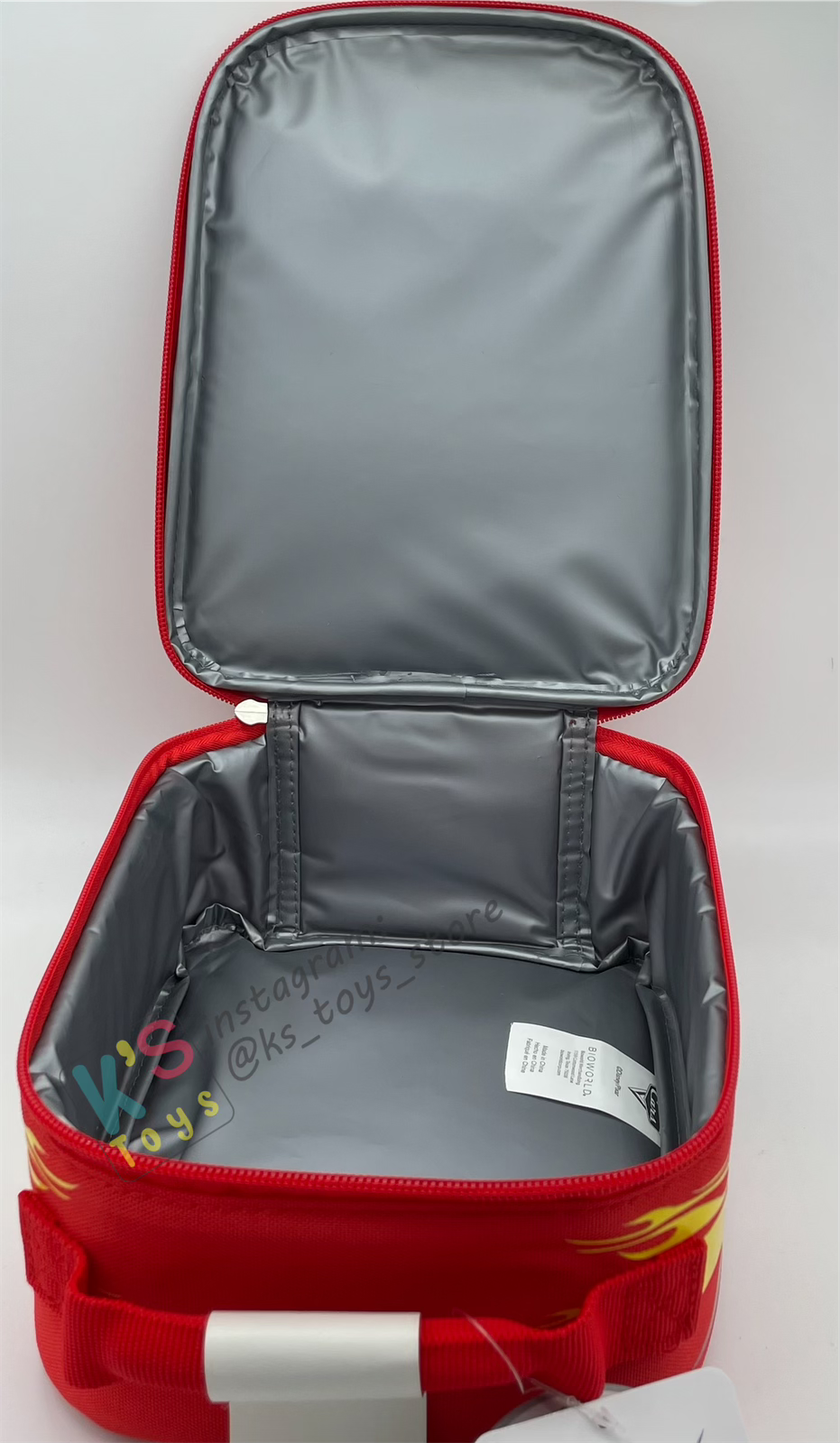 KIDS LIGHTNING MCQUEEN INSULATED LUNCH BAG 9" WITH FRONT ZIP POCKET - BNWT