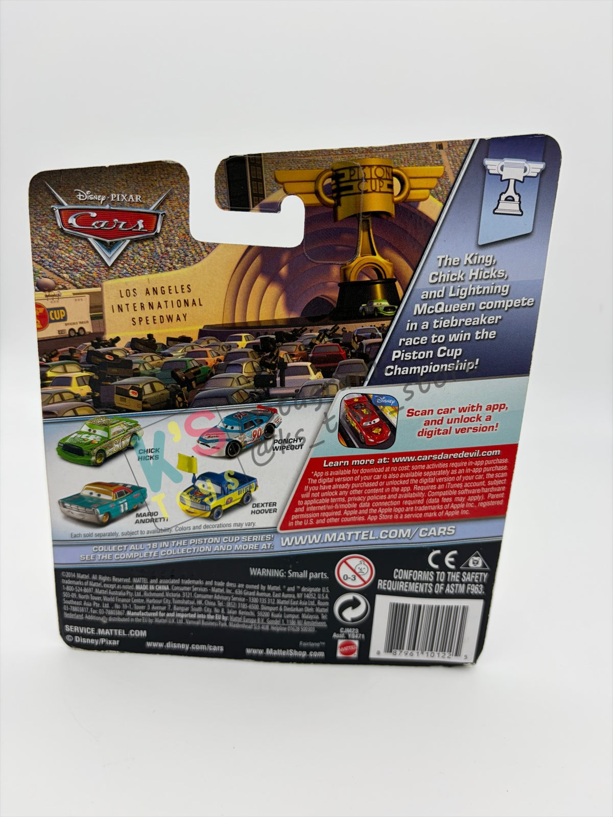 DISNEY PIXAR CARS 1:55 BY MATTEL, PONCHY WIPEOUT’S PITTY - PISTON CUP - BNIP