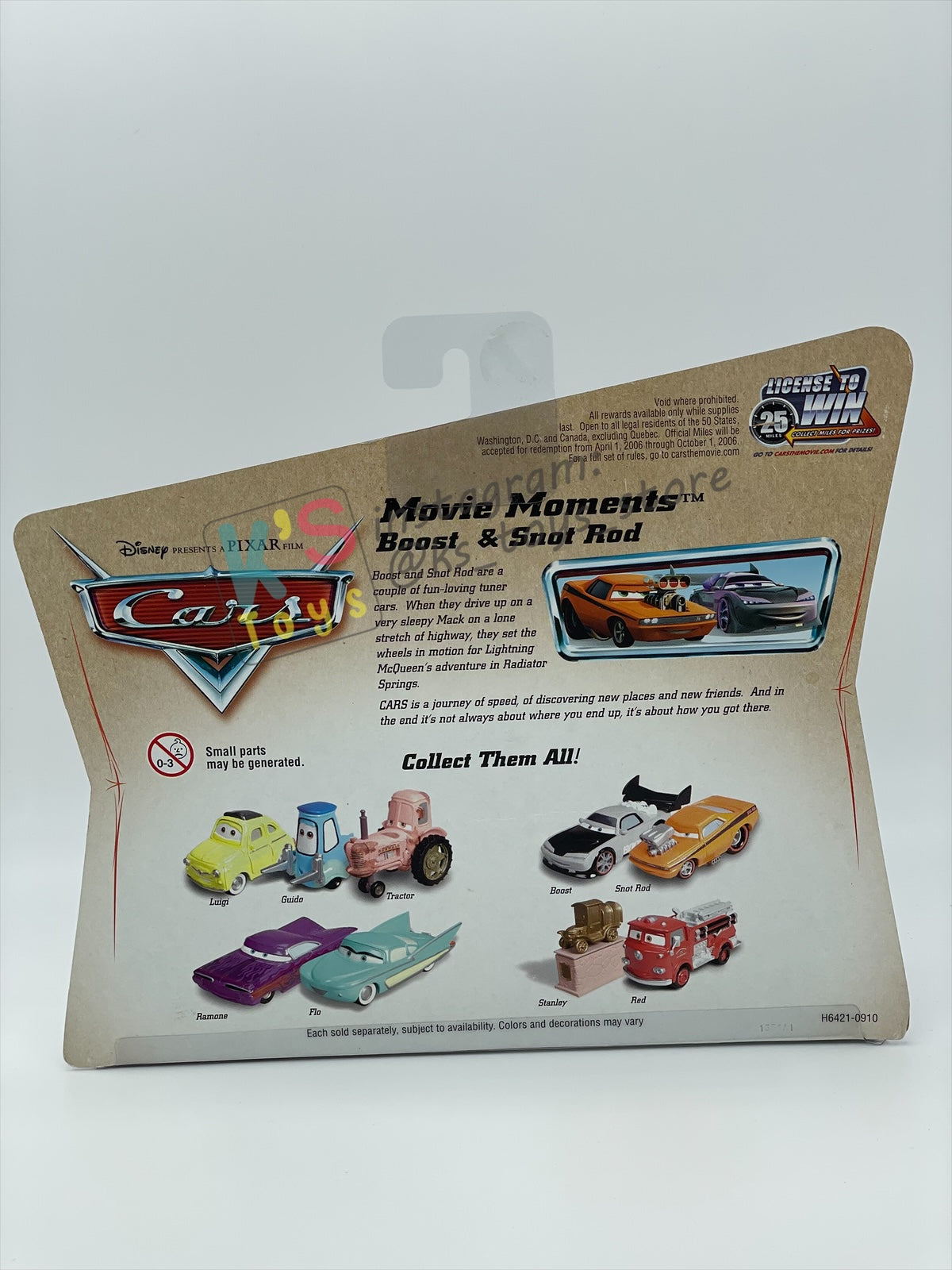 Disney Pixar Cars 1:55 By MATTEL, 2-Pack "BOOST AND SNOT ROD" Movie Moments 2006 - BNIP