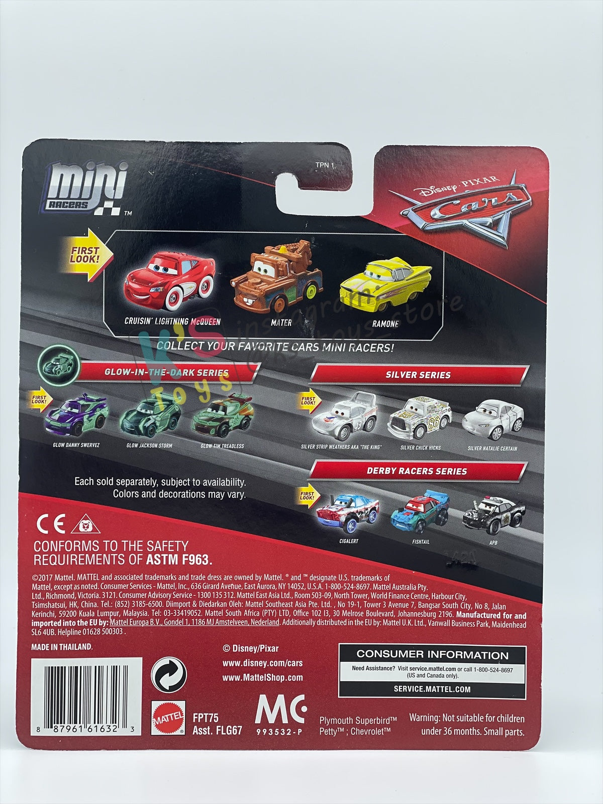 RARE MINI RACERS DISNEY PIXAR CARS BY MATTEL, 3-PACK DAYTIME CRUISIN LIGHTNING MCQUEEN, MATER AND YELLOW RAMONE (RADIATOR SPRINGS SERIES) - BNIP