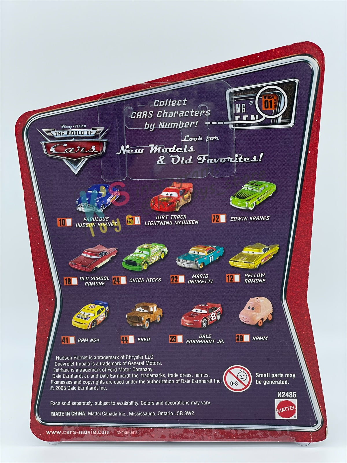 DISNEY PIXAR CARS 1:55 BY MATTEL, EDWIN KRANKS - THE WORLD OF CARS SERIES - BNIP
