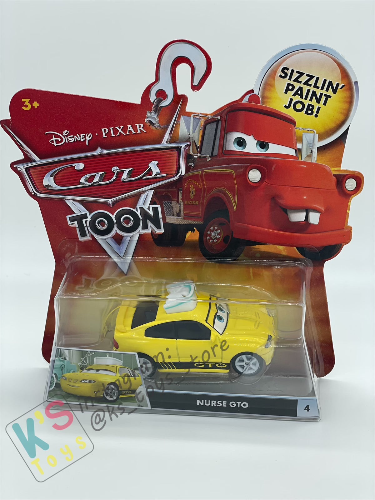 DISNEY PIXAR CARS "NURSE GTO" RESCUE SQUAD MATER SERIES - Cars Toon - BNIP see