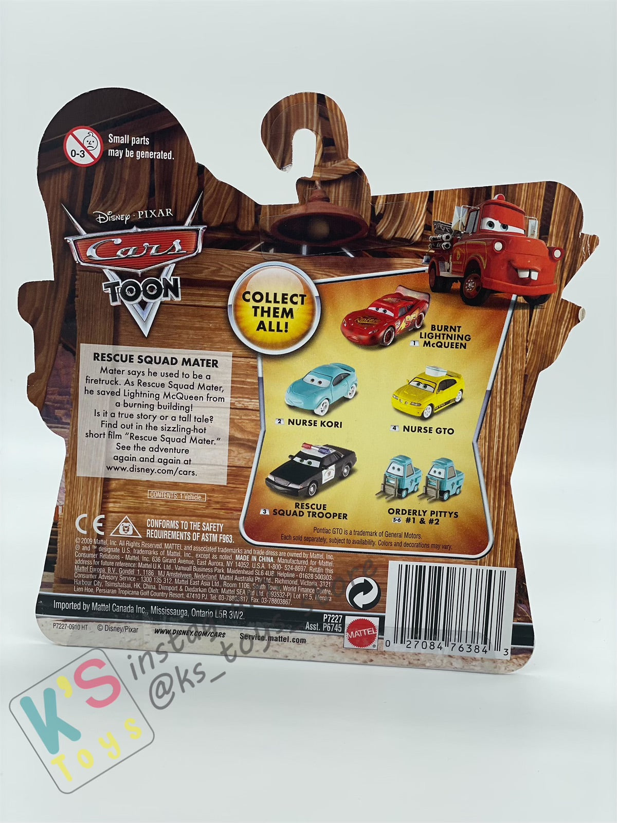 DISNEY PIXAR CARS "NURSE GTO" RESCUE SQUAD MATER SERIES - Cars Toon - BNIP see