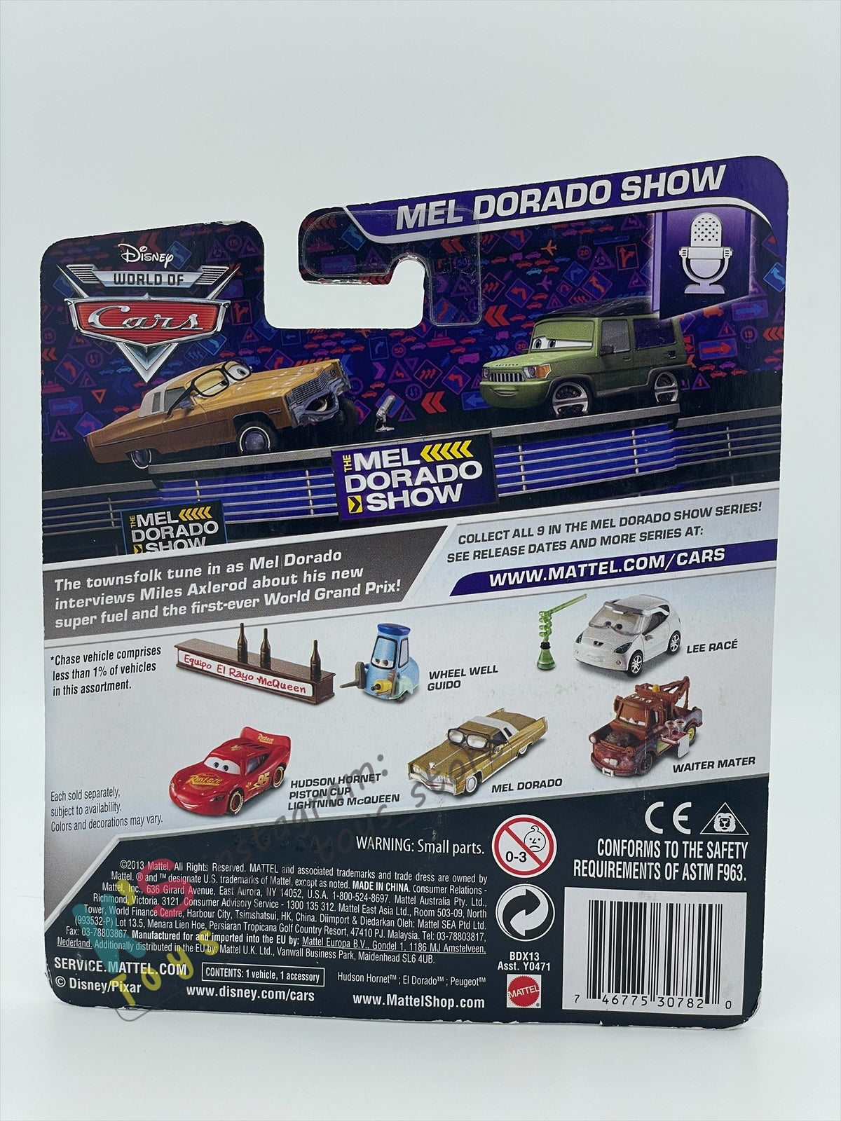 DISNEY PIXAR CARS BY MATTEL, LEE RACE - MEL DORADO SHOW CHASE SERIES - BNIP