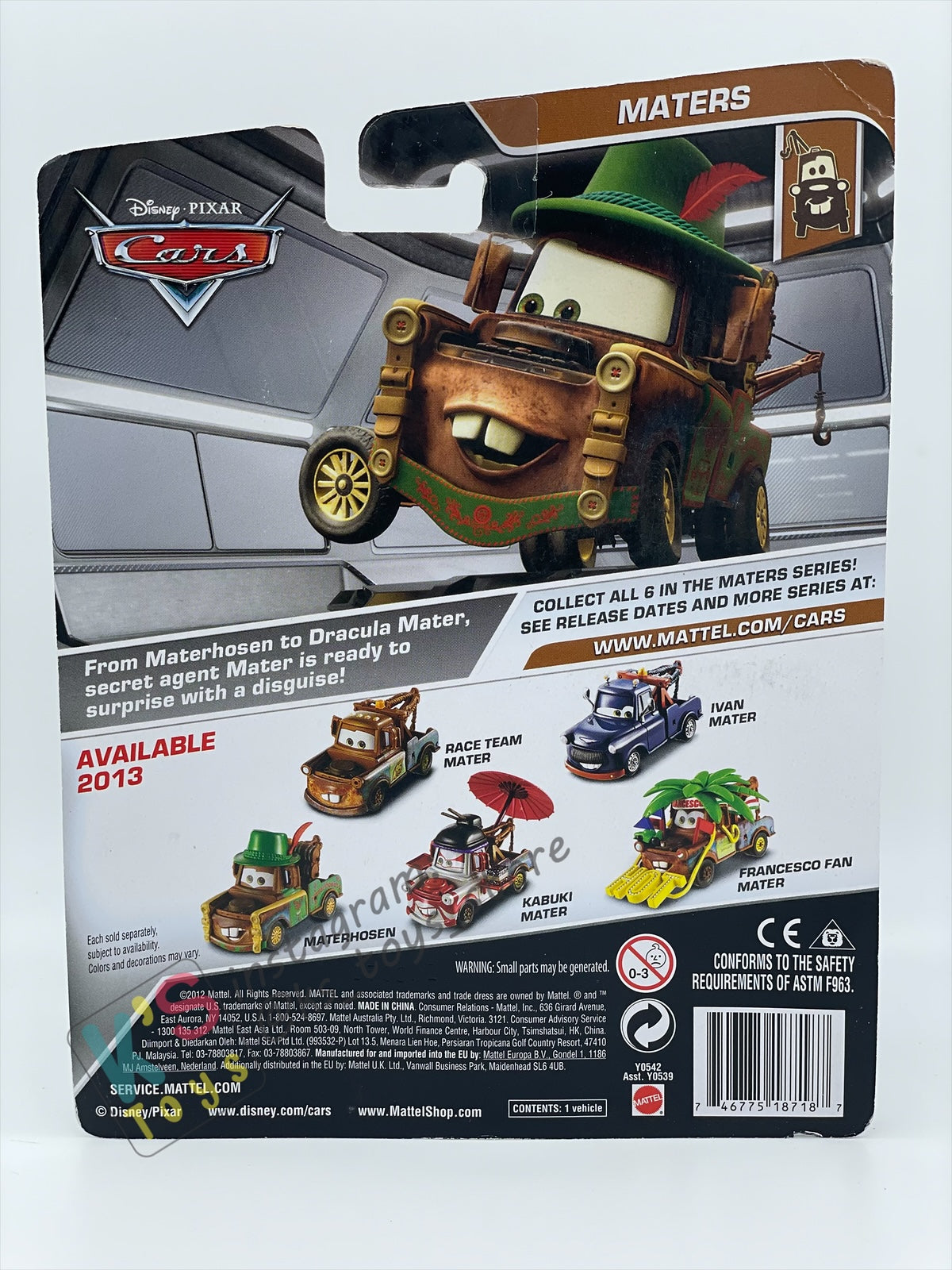 DELUXE DISNEY PIXAR CARS BY MATTEL, "MATERHOSEN" - BNIP