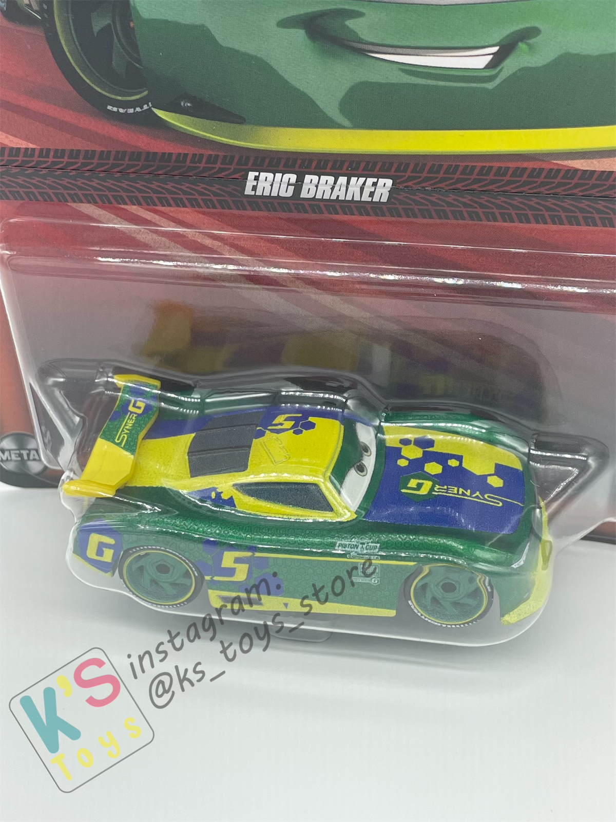 DISNEY PIXAR CARS BY MATTEL, ERIC BRAKER - 2024 RE-RELEASED - BNIP
