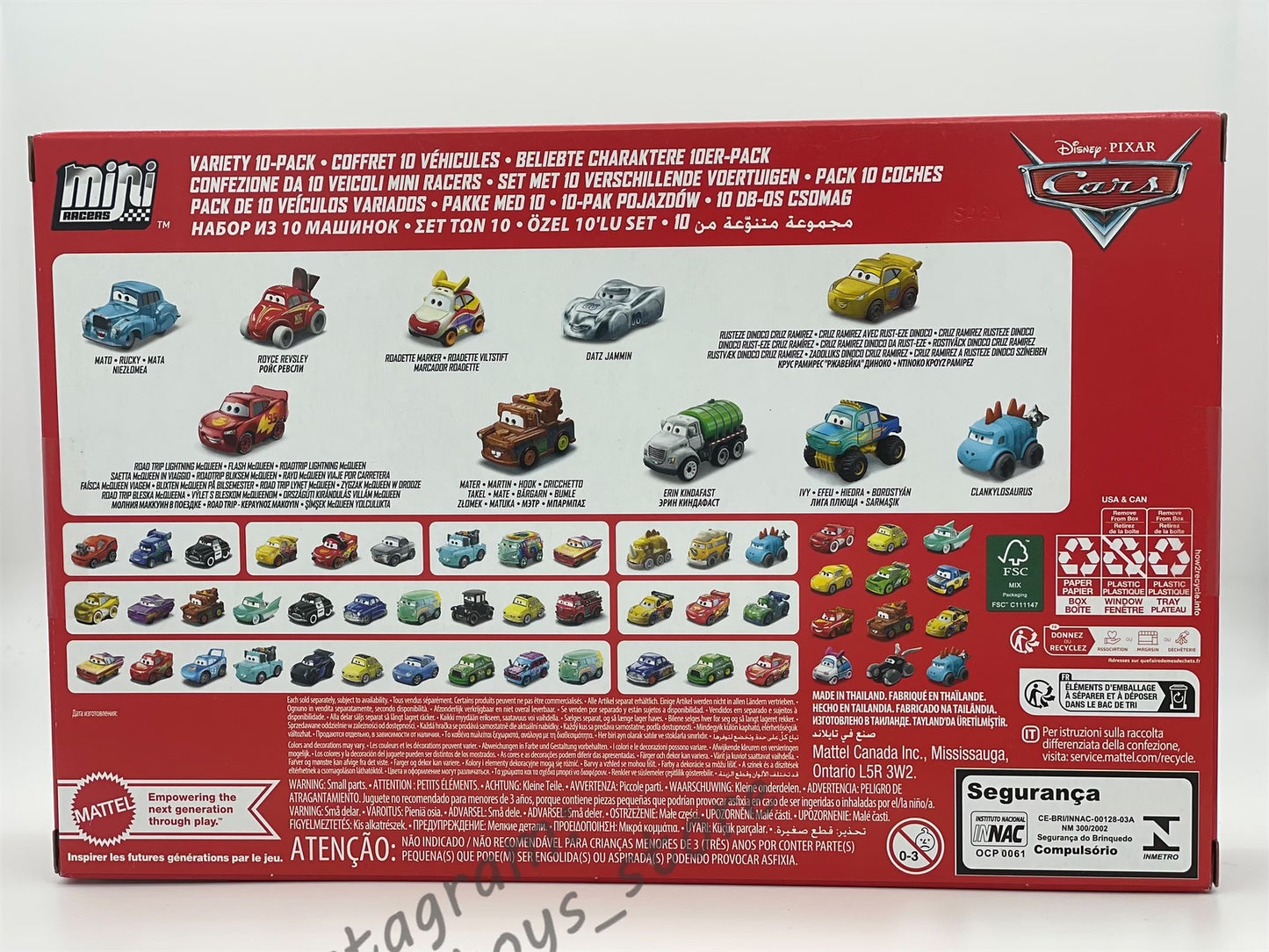 MINI RACERS DISNEY PIXAR CARS 10-PACK MATO - BNIP