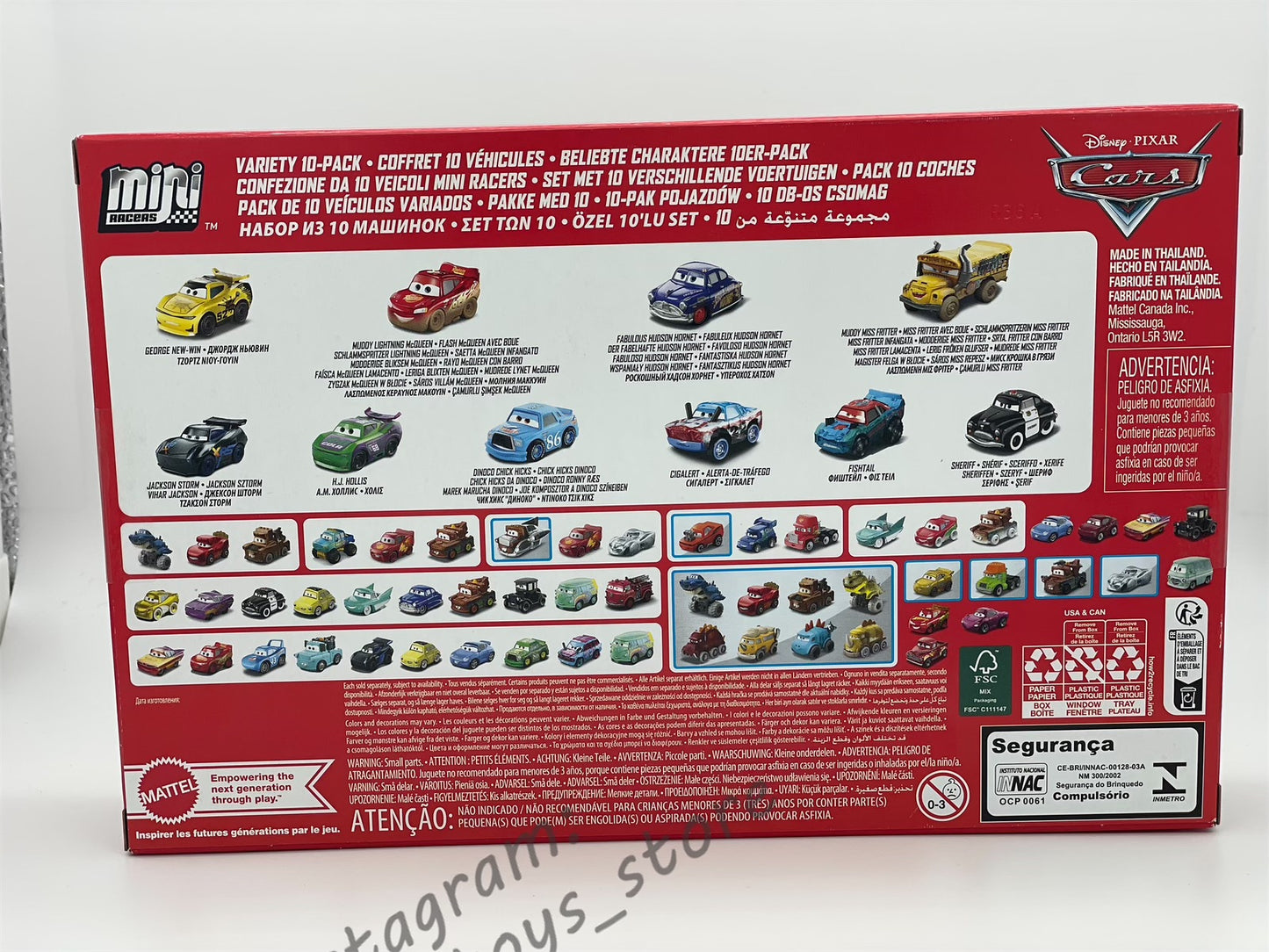 MINI RACERS DISNEY PIXAR CARS 10-PACK GEORGE NEW WIN - BNIP