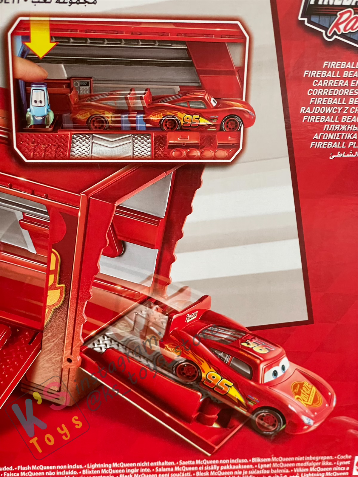 Playset Hauler Disney Pixar Cars by Mattel, 2018 Disney Cars Fireball Beach Mack Transporter Playset Including Luigi Vehicle - BNIP