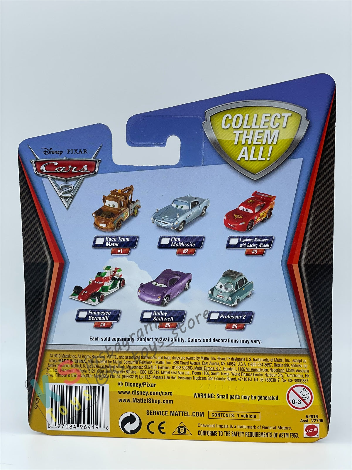 DISNEY PIXAR CARS BY MATTEL, HYDRAULIC RAMONE (PURPLE) - CARS 2 SERIES - BNIP