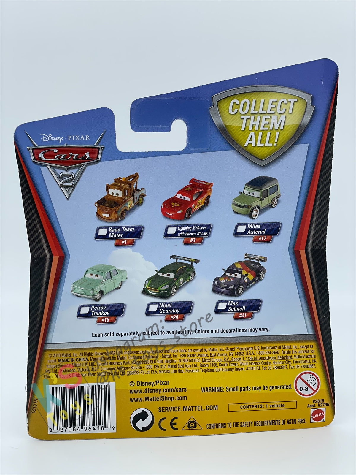 DISNEY PIXAR CARS BY MATTEL, CARS 2 MAX SCHNELL - BNIP