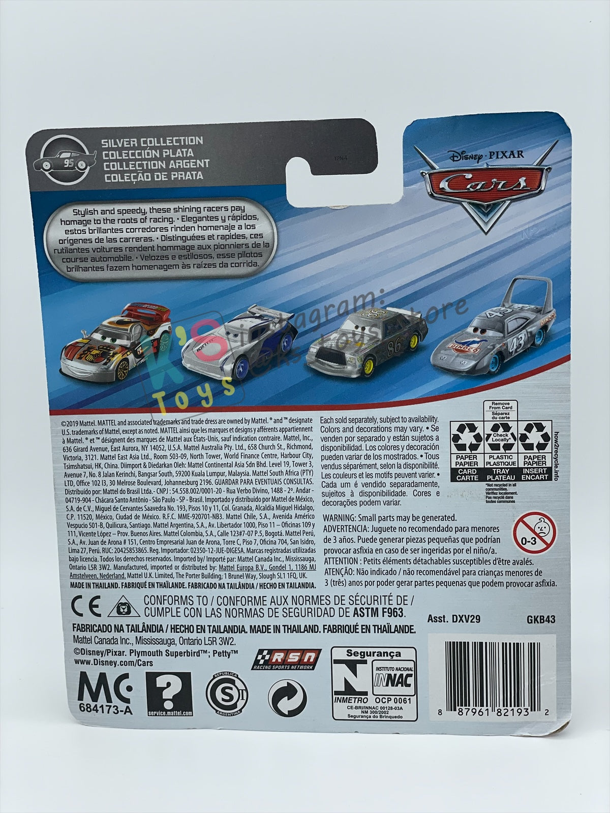 DISNEY PIXAR CARS BY MATTEL 1:55, "DINOCO CRUZ RAMIREZ SILVER" SILVER COLLECTION SERIES - BNIP