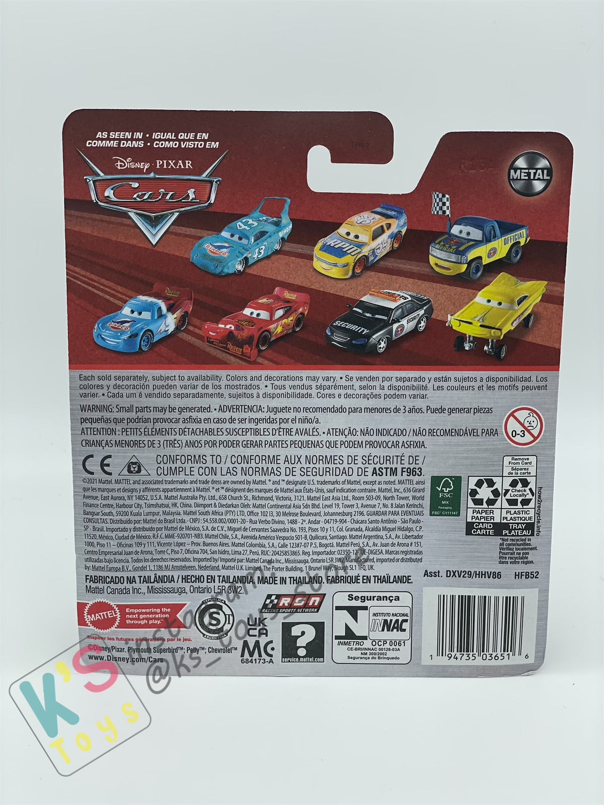 DISNEY PIXAR CARS BY MATTEL - "BRAD WINMILER" CARS - 2022 RE-RELEASED - BNIP