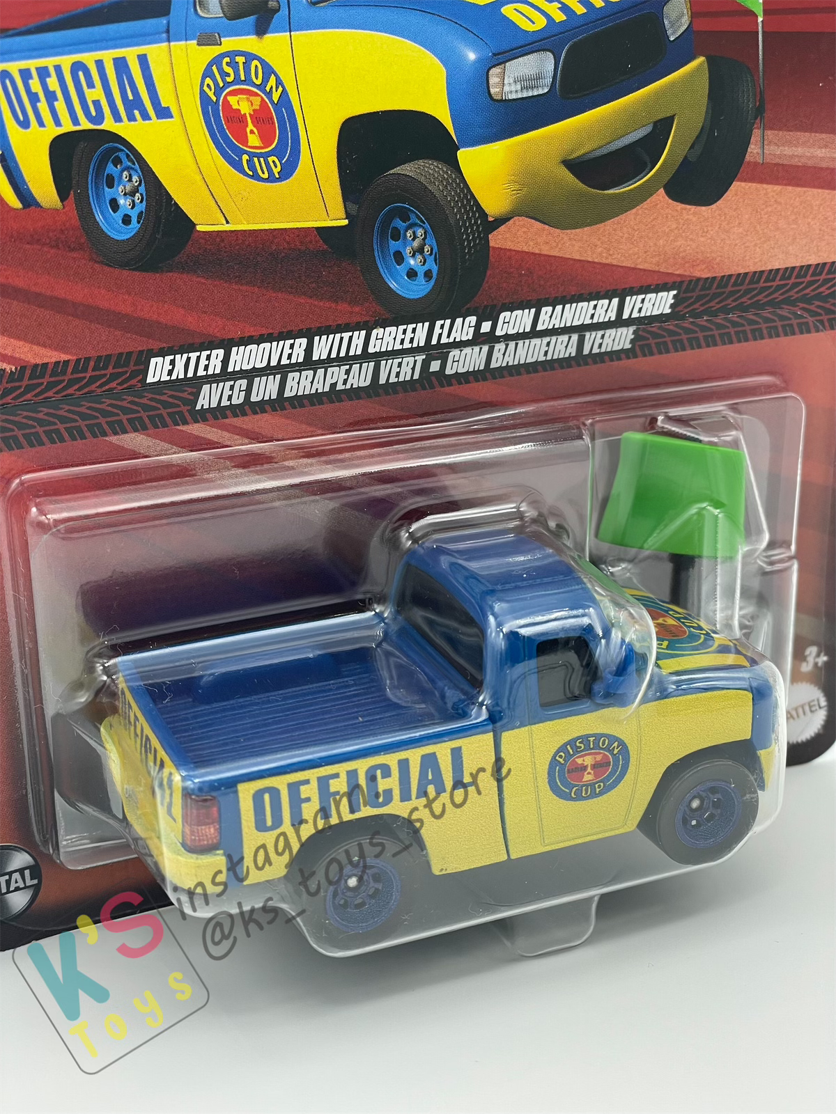 DISNEY PIXAR CARS BY MATTEL, DEXTER HOOVER WITH GREEN FLAG - 2023 RE-RELEASED - BNIP