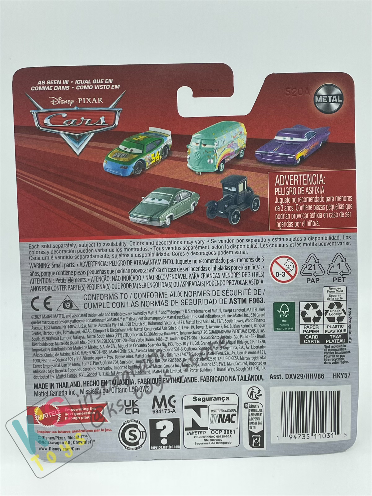 DISNEY PIXAR CARS BY MATTEL, DEXTER HOOVER WITH GREEN FLAG - 2023 RE-RELEASED - BNIP