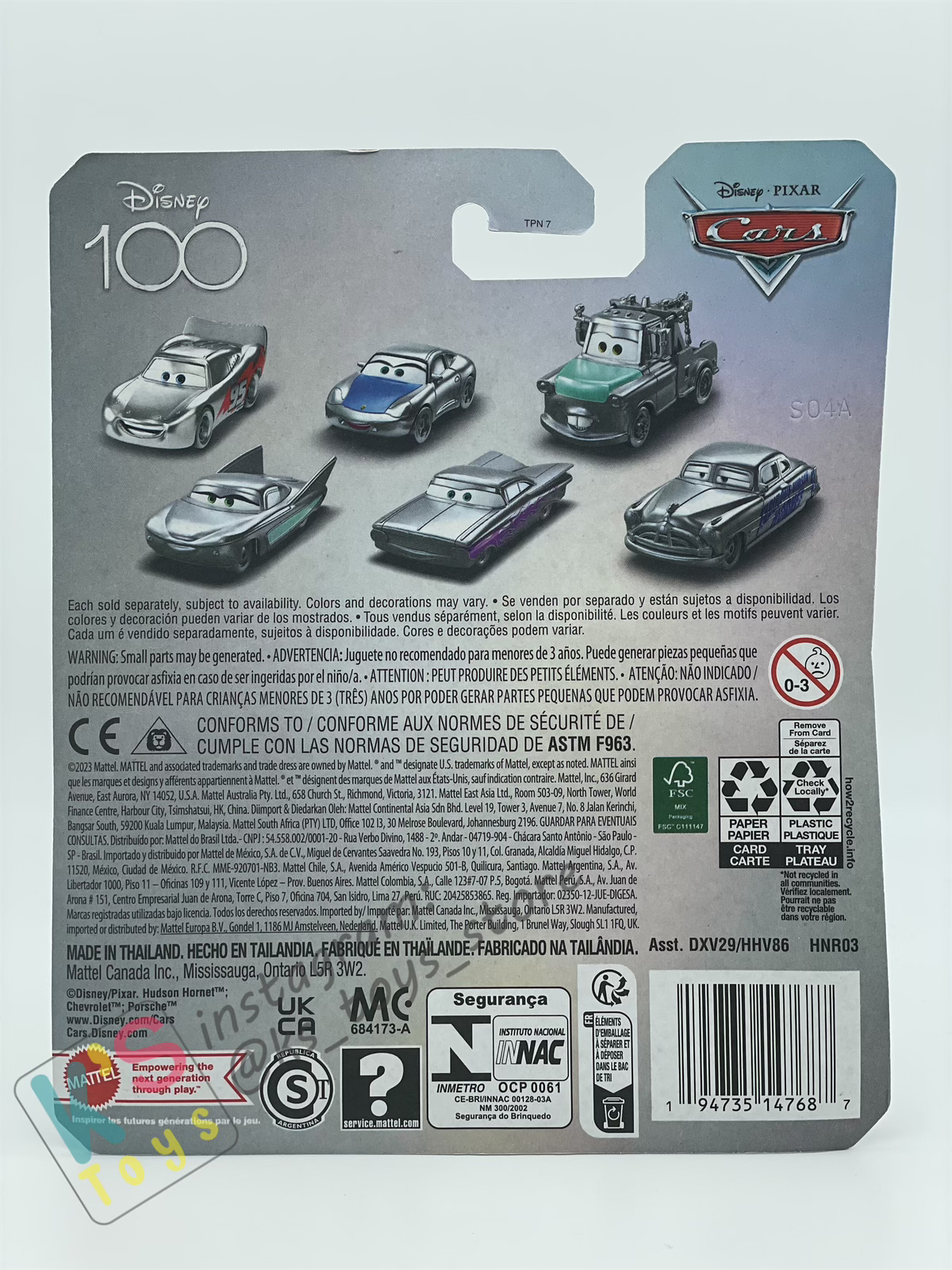 DISNEY PIXAR CARS BY MATTEL - "SILVER RAMONE" 100 YEARS DISNEY ANNIVERSARY 2023 NEW RELEASE - BNIP