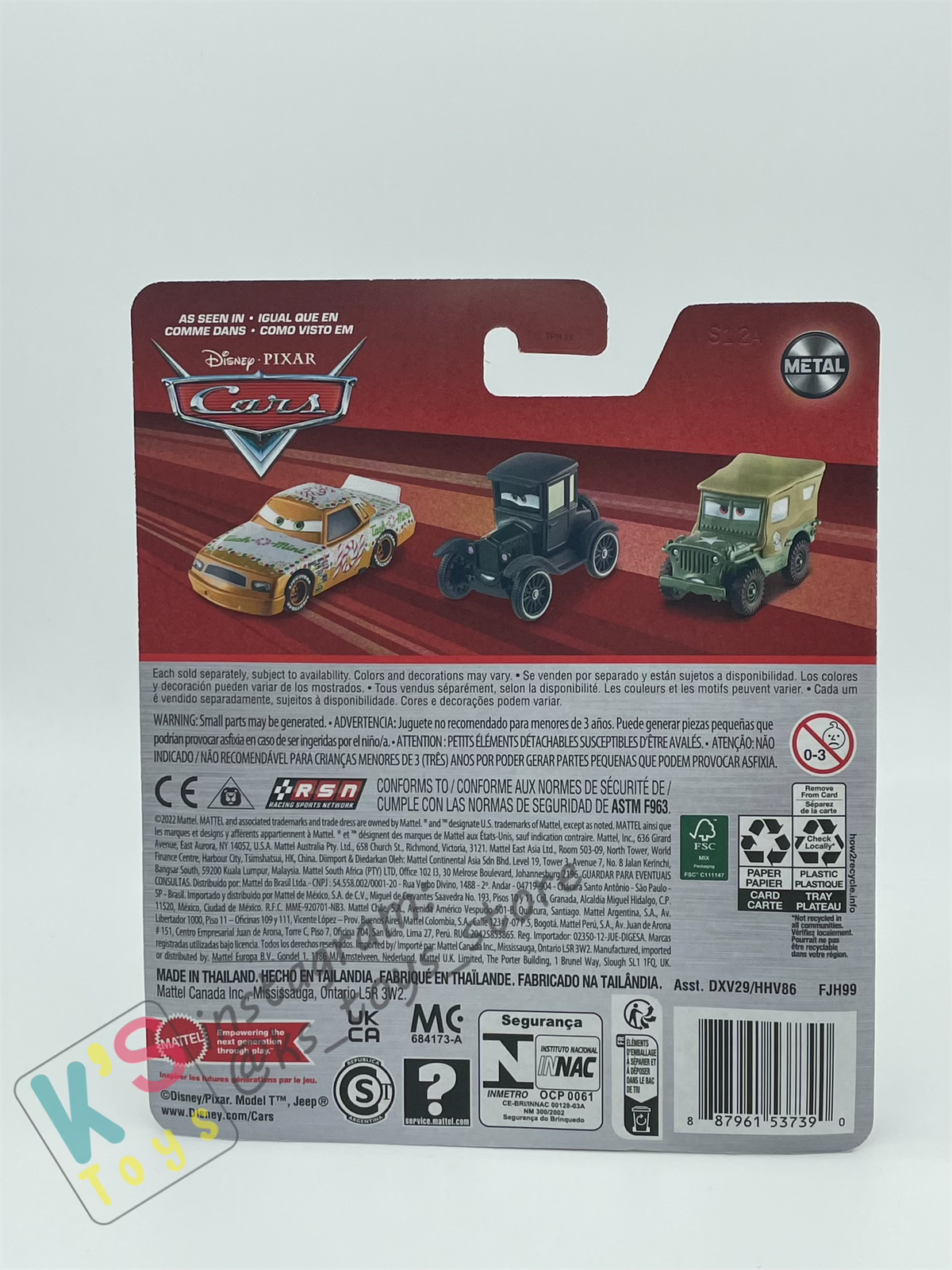 Disney Pixar Cars by MATTEL, LIZZIE - 2023 RE-RELEASED - BNIP