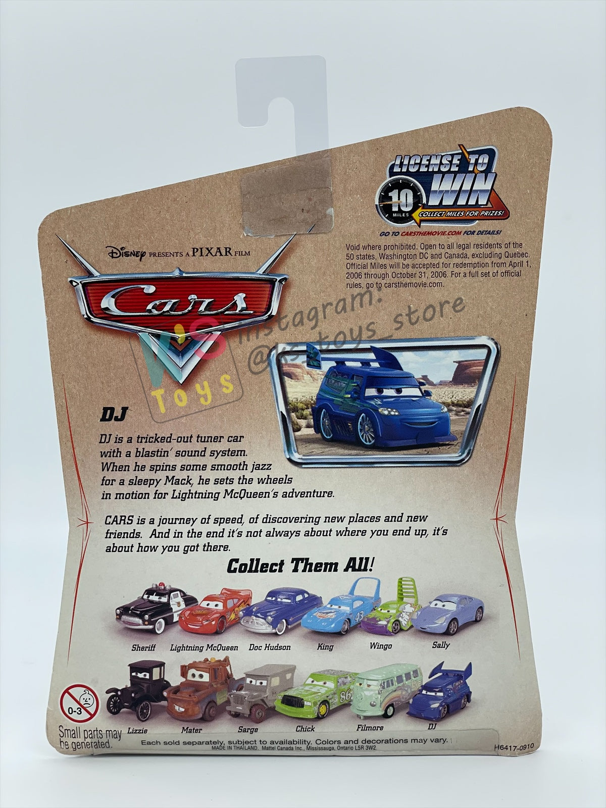 DISNEY PIXAR CARS BY MATTEL 1:55, DJ - FIRST RELEASED CARS - BNIP