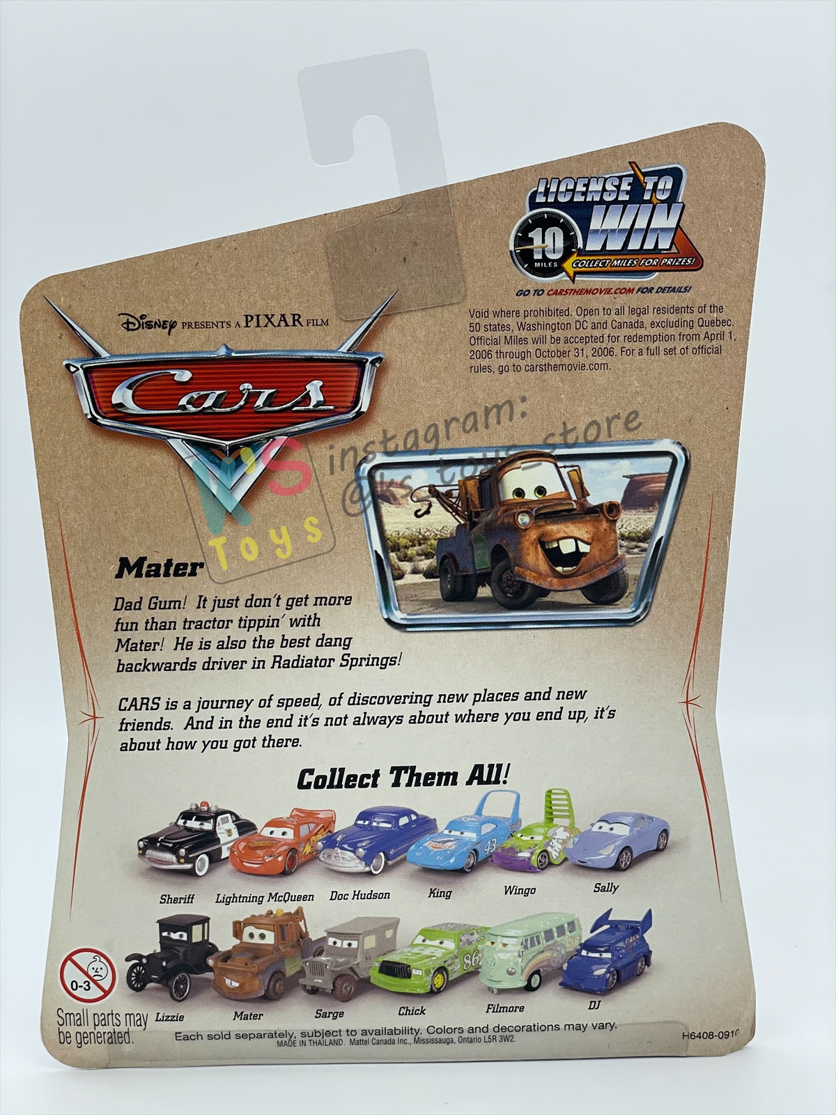 Disney Pixar Cars 1:55 by MATTEL, MATER , FIRST RELEASE EDITION - BNIP
