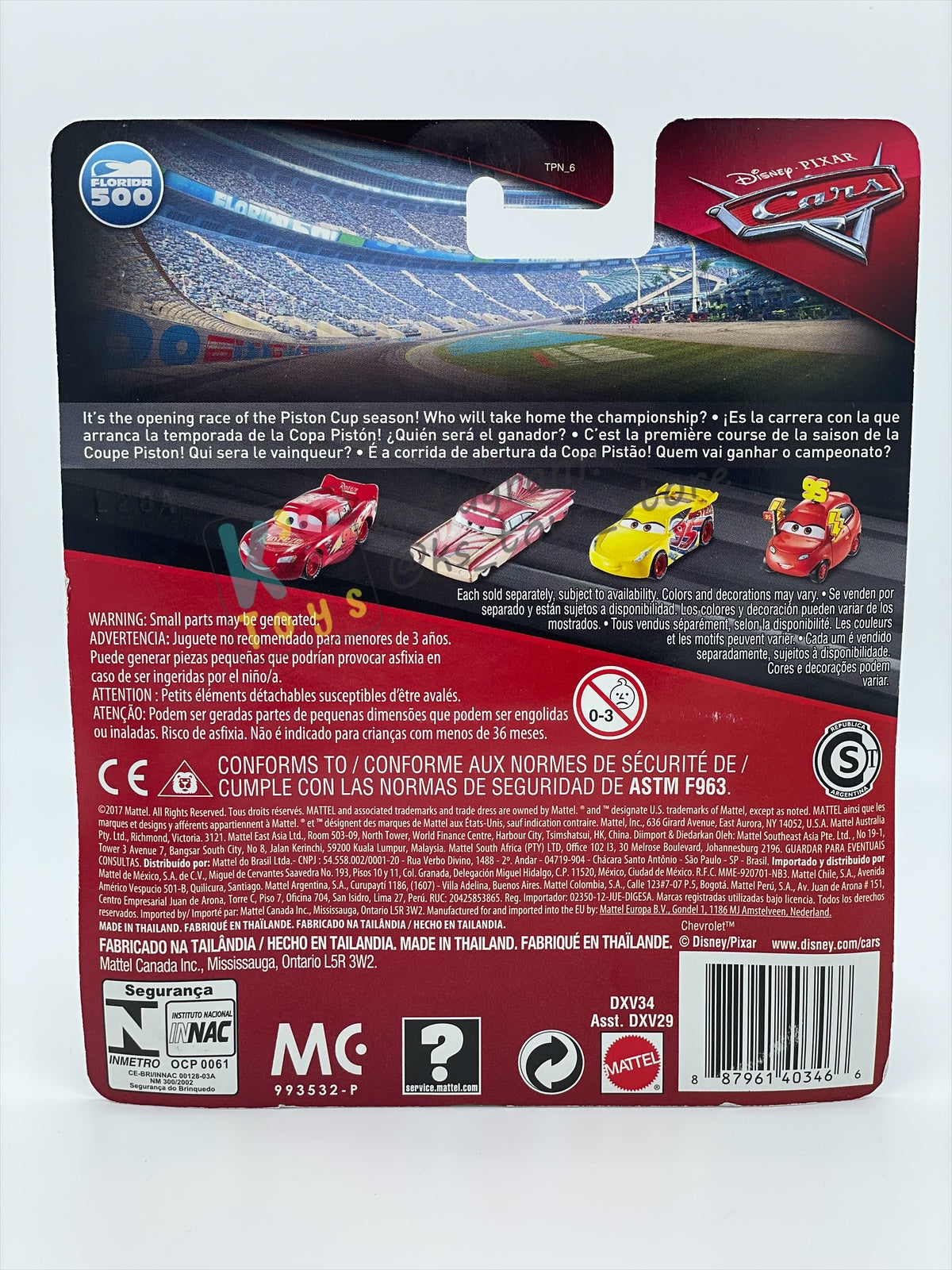 DISNEY PIXAR CARS BY MATTEL, "JACKSON STORM" FLORIDA 500 SERIES - BNIP