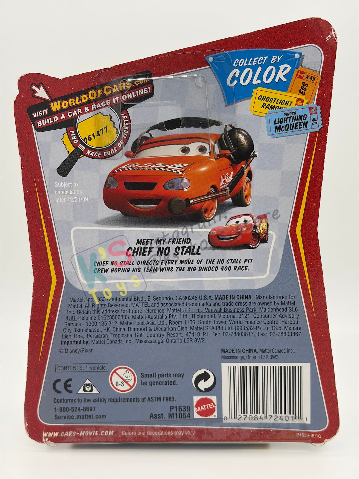 DISNEY PIXAR CARS BY MATTEL 1:55, "NIGHT VISION LIGHTNING MCQUEEN" INCLUDED 2009 COLLECTOR GUIDE - BNIP