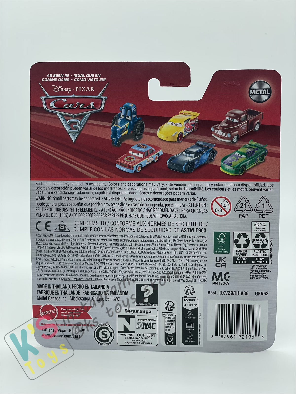 DISNEY PIXAR CARS 1:55 BY MATTEL, "WHEELDELL LEE" - 2024 RE-RELEASED VERSION - BNIP
